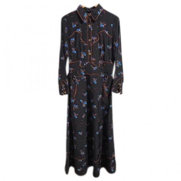 Coach Black Dress Silk Western Maxi - Picture 2 of 6